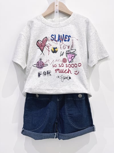 【Childlike Slaves童趣塗鴉可愛小圖案｜短T】5