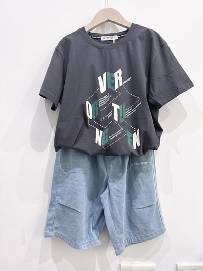 【VERORTUNGEN韓版字母幾何圖形｜短T】5