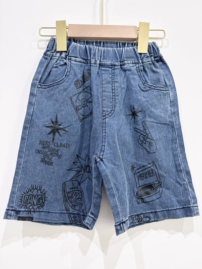 【Street Pattern塗鴉感潮流牛仔｜短褲】1