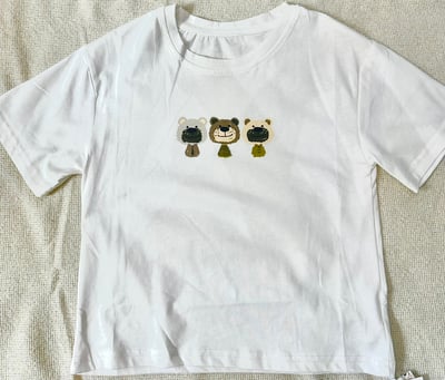 【HAPPY BEAR｜三隻小熊熊白色｜短T】3