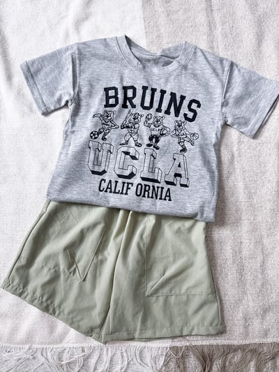 【UCLA BRUINS 灰色運動熊｜短T】6