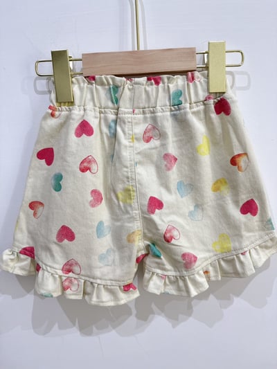 【SWEET HEART彩色愛心荷葉邊｜短褲】2