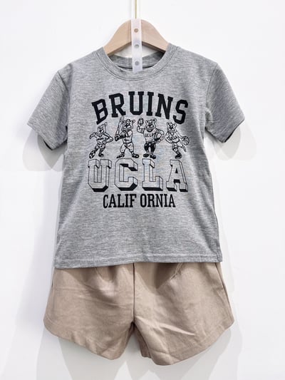【UCLA BRUINS 灰色運動熊｜短T】3