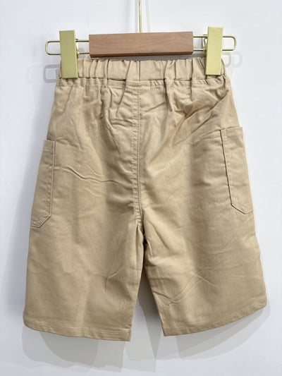 【HAPPY SMILE｜笑臉卡其色工裝｜短褲】4