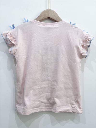 【Garden Bear 肩膀蝴蝶結荷葉袖｜短T】2