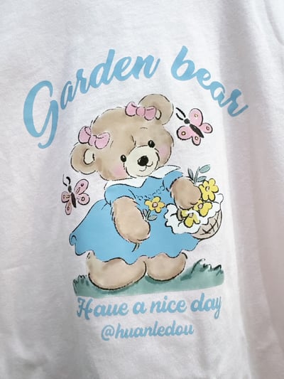 【Garden Bear 肩膀蝴蝶結荷葉袖｜短T】5