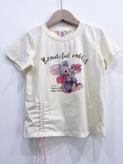 【Beautiful Rabbit 花園兔兔側抽繩｜短T】2