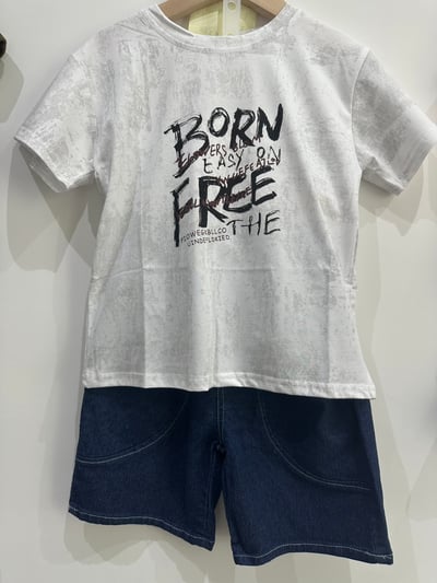【BORN FREE｜印字個性滿版刷紋｜短T】3