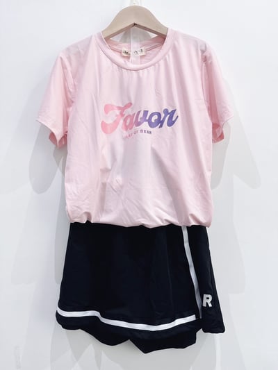 【Favor/冰感科技/漸層字母雲彩拼接｜短T】4