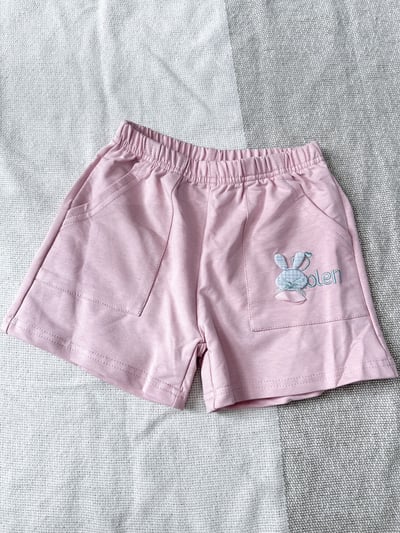【Woven Rabbit蝴蝶結兔棉質口袋｜短褲】1