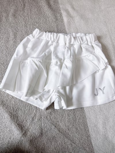 【甜心荷葉水鑽短褲】1