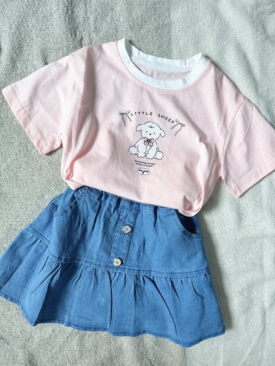 【Daisy flowers雛菊小花丹寧(內有底褲)｜短裙】2