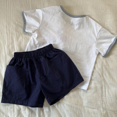 【氣球小象棉感短袖上衣+褲子｜套裝】2