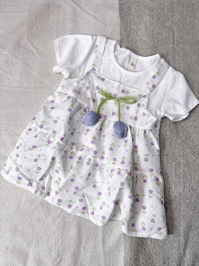 【Tulip Garden紫色鬱金香小清新｜連身裙】3