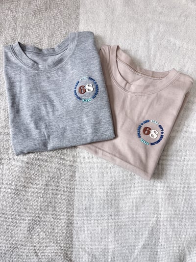 【68round logo立體圓標休閒素面｜短T】4