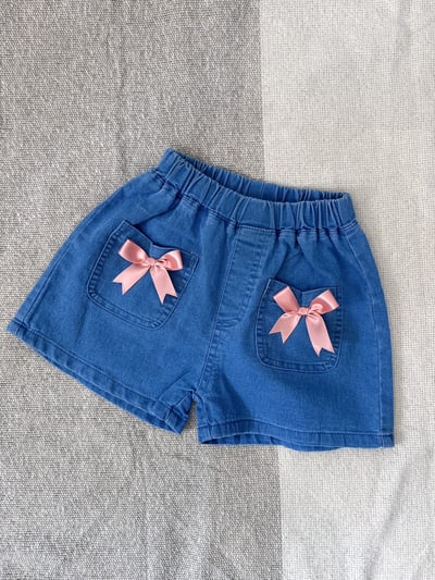 【RIBBON POCKET｜蝴蝶結口袋牛仔｜短褲】1