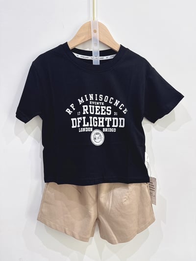 【RUEES BRIDGE｜美式潮流感黑色｜短T】5