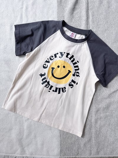 【Smile energy微笑正能量拼接袖｜短T】4