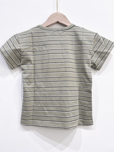 【Article letters抹茶條紋字母立體感｜短T】2