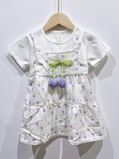 【Tulip Garden紫色鬱金香小清新｜連身裙】1