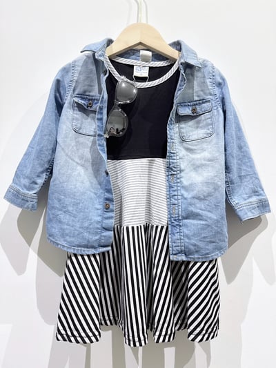 【Stitching stripes棉質拚色條紋無袖｜連身裙】6