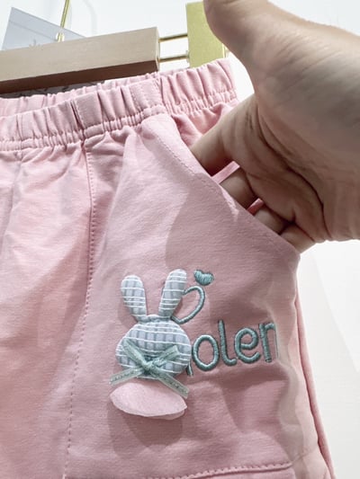 【Woven Rabbit蝴蝶結兔棉質口袋｜短褲】4