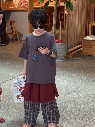 【復古卡通雙面印花Tee】4