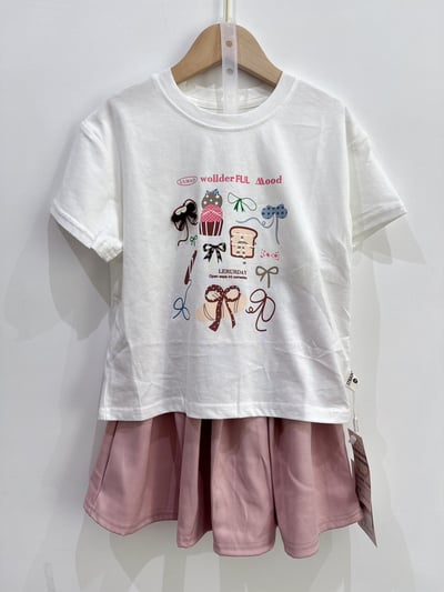 【WONDERFUL MOOD｜手繪蝴蝶結白色｜短T】6