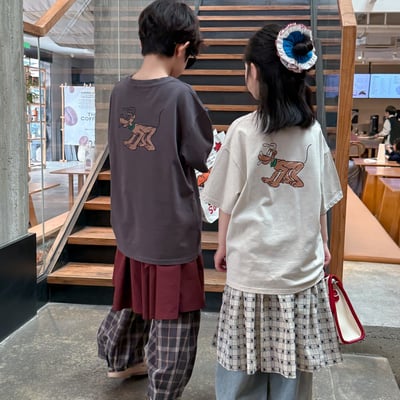 【復古卡通雙面印花Tee】3