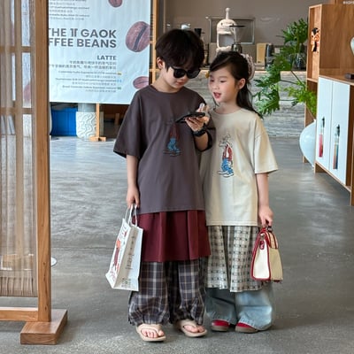 【復古卡通雙面印花Tee】1