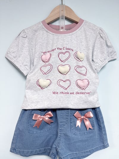 【Heart Princess Sleeves甜美立體愛心公主袖 ｜短T】6