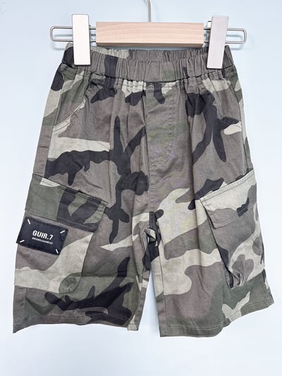 【Camouflage Green 迷彩探險工裝口袋｜短褲】1