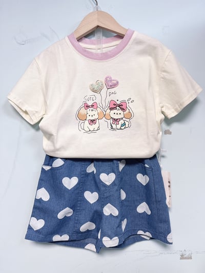 【Full of love可愛爆棚滿版愛心牛仔｜短褲】3