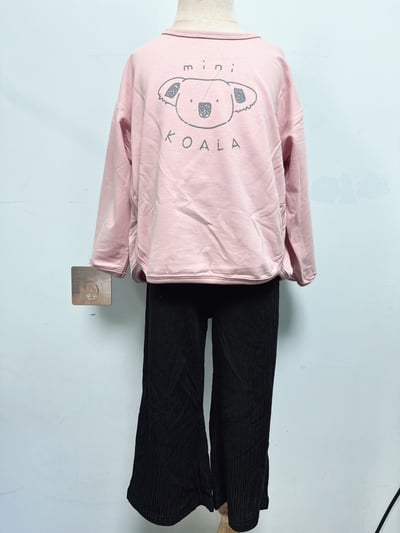 【Mini Koala  韓系◆精棉◆櫻花粉.手繪童趣無尾熊｜薄長T】3