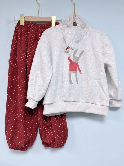 【Mini Bunny Lace Set ◆韓系◆蕾絲兔兔套裝】2