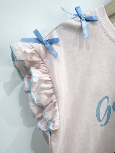 【Garden Bear 肩膀蝴蝶結荷葉袖｜短T】4