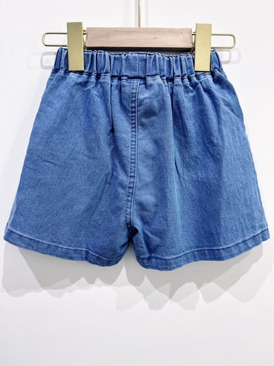 【Bow-knot褲擺刺繡蝴蝶結牛仔｜短褲】2