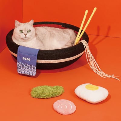 ZEZE 大碗拉麵貓抓碗窩-48CM2