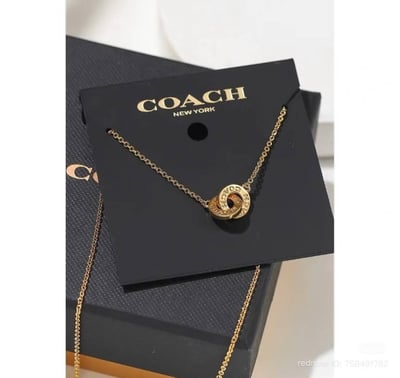 美國代購黑五連線—COACH 經典金色雙環項鍊2