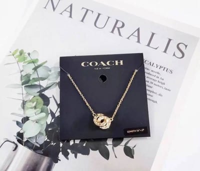 美國代購黑五連線—COACH 經典金色雙環項鍊3