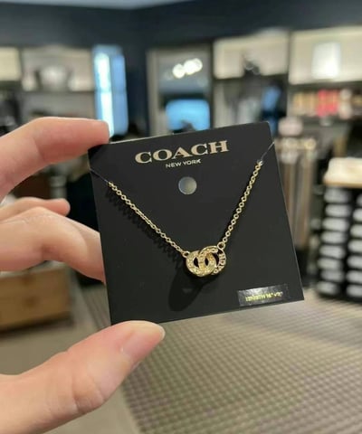 美國代購黑五連線—COACH 經典金色雙環項鍊4