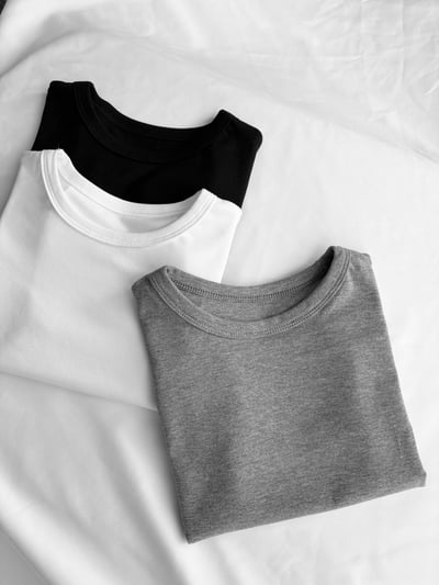 訂製款⊹素面高圓領貼身軟Q短版短袖上衣6