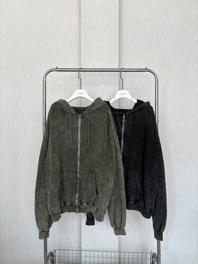 正韓🇰🇷酷帥水洗色連帽寬鬆棉外套7