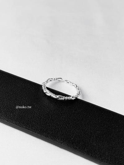 繩結鏈條造型開口戒指1