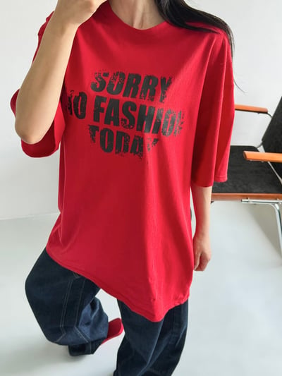 正韓🇰🇷SORRY字母磨損感棉質寬鬆T恤6