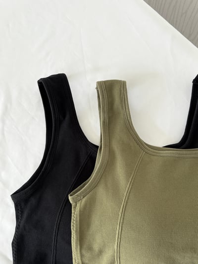 歐美粗肩車線短版罩杯背心4