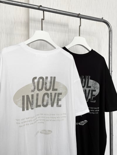 正韓🇰🇷SOUL IN LOVE磨損圖棉質寬鬆T恤5