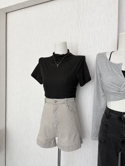 春夏款☀️立領短袖收腰下U軟薄冰涼上衣5