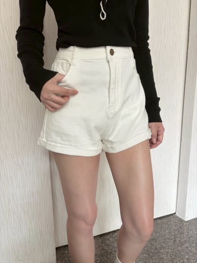 【限量現貨】版型超好！高腰薄牛仔短褲9