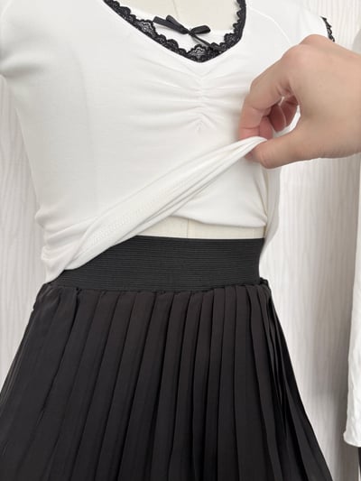 芭蕾蛋糕細百褶雪紡短褲裙7